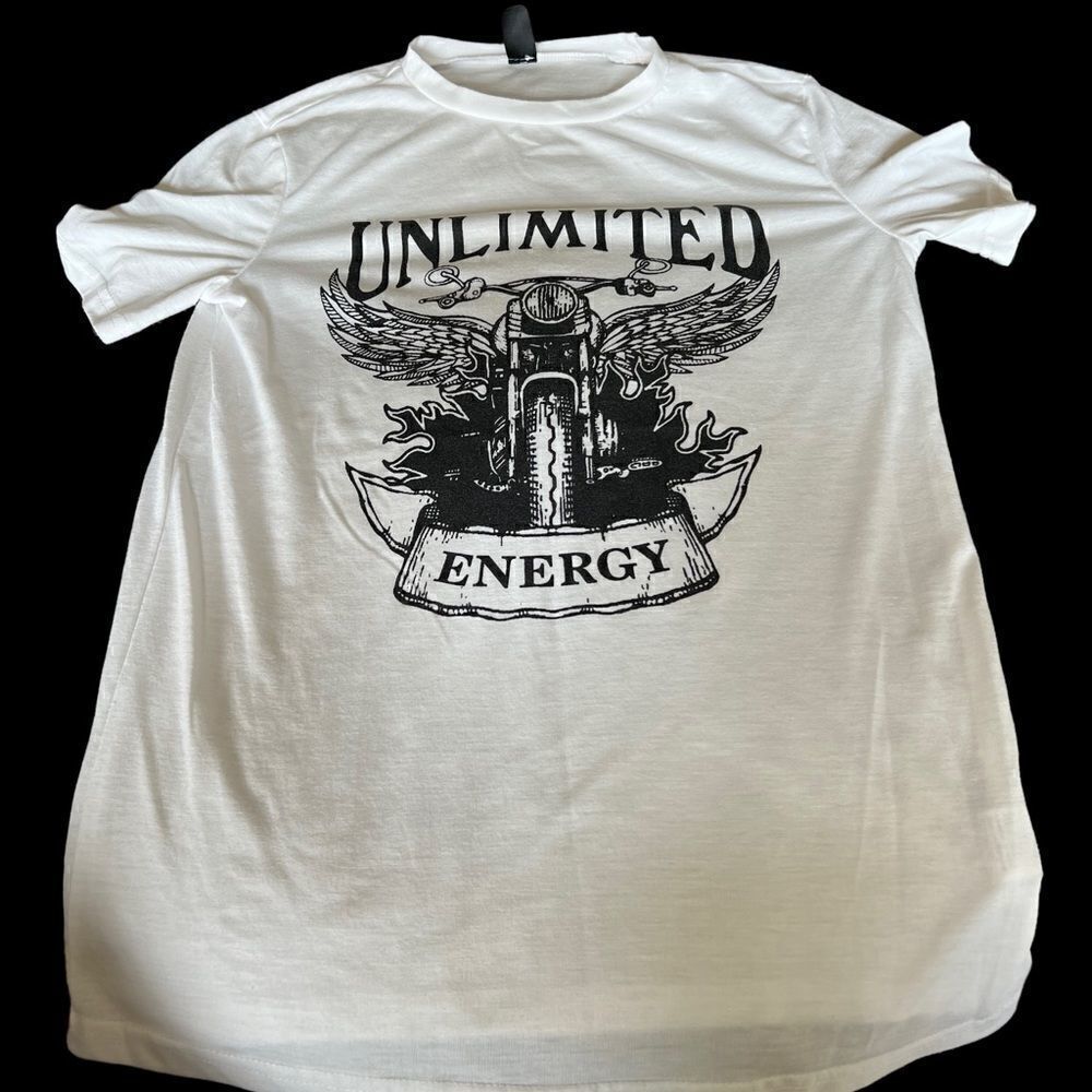 Shein black and white‎ light weight graphic print short sleeved t-shirt size xs